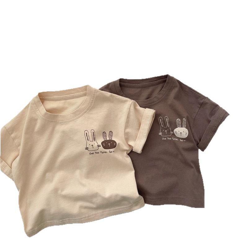 Toddler Korean Style Cartoon Short Sleeve Cotton T-Shirt