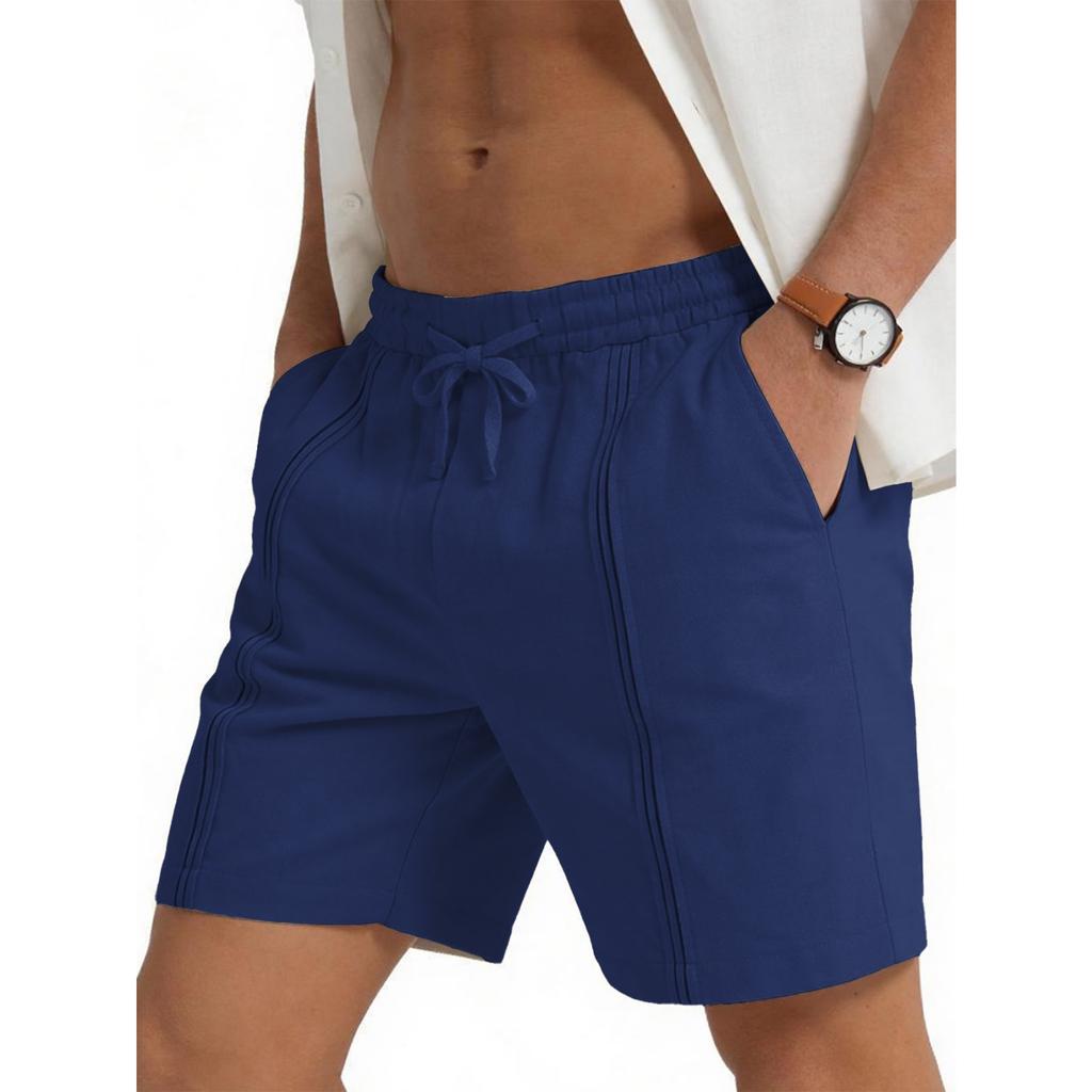 Men's Sport Casual Beach Pants - Men's Lightweight Linen Loose Five-pocket Shorts