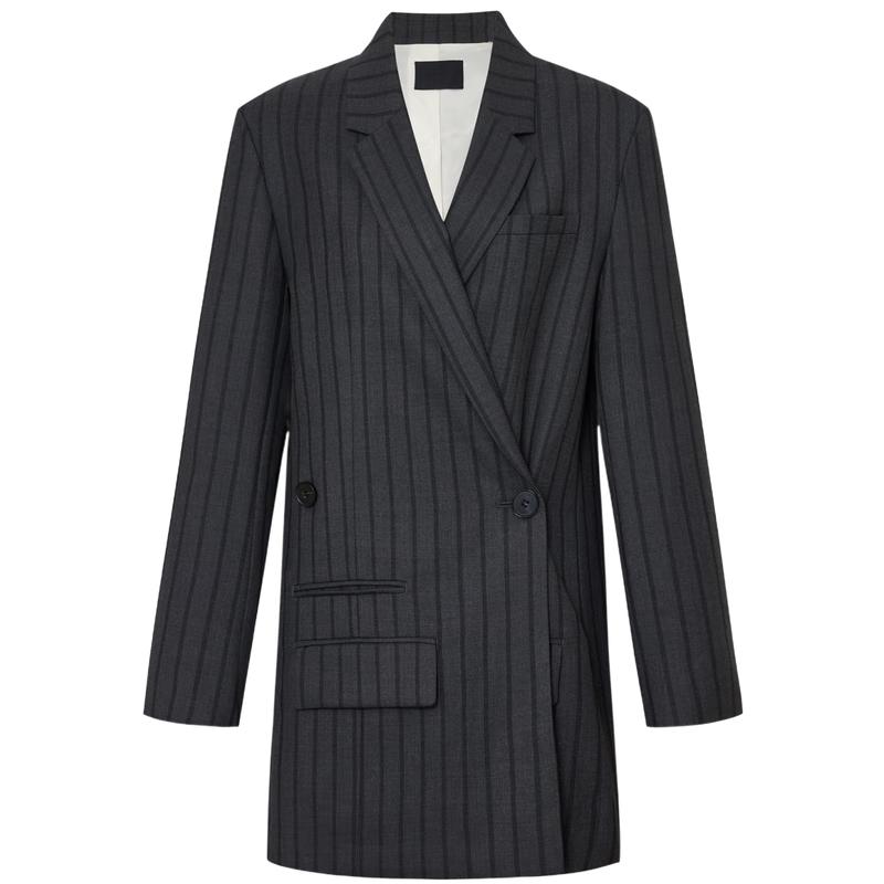 МО&Ко. Блейзер H-силуэта с подкладкой из овечьей шерсти на плечах S 160