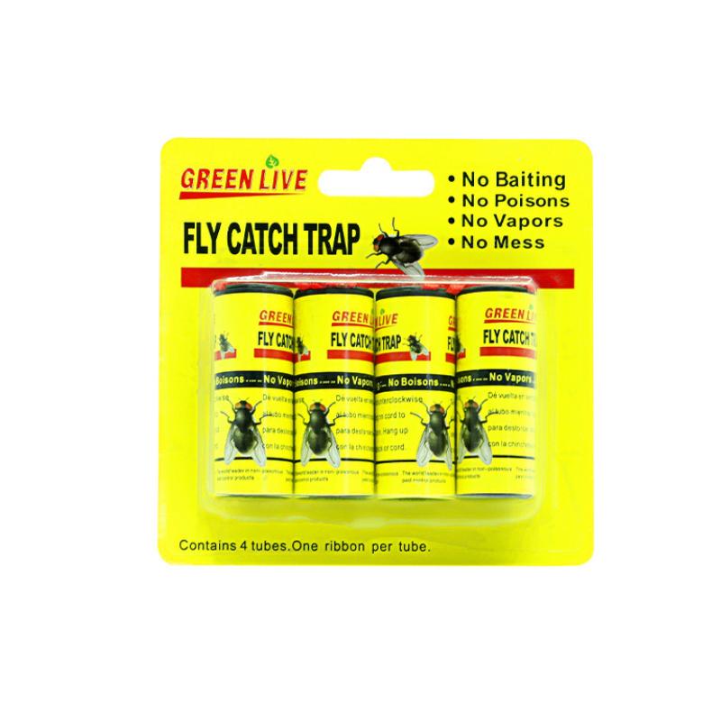 4/8/12 Rolls Sticky Fly Paper Disposable Fly Killer Glue Paper Double-sided Adhesive Bug Trap Pest Control Indoor Outdoor Use 4 rolls