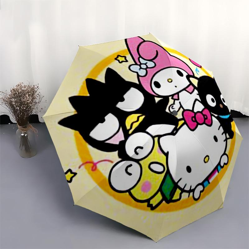 1pc Hello Kitty Characters Circular Artwork Umbrella with Plastic Handle,Suitable for All Seasons Home Travel Outdoor UmbrellaM961