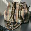 Retro Plaid Bag Large-capacity Commuting 2025 Autumn New Woolen Korean Version Underarm High-value Shoulder Bag Women
