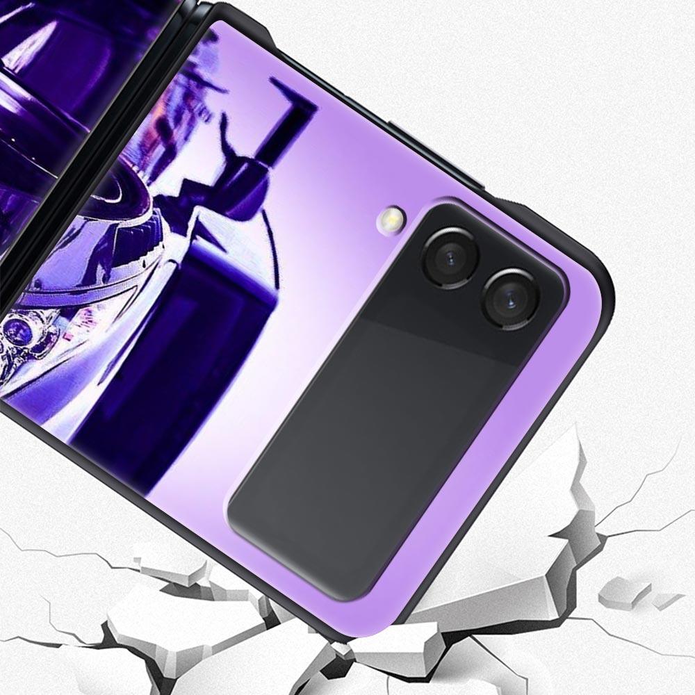 For Samsung Galaxy Z Flip 3 4 5 Hard Black Folding PC Phone Case Blue Red JDM Sport Car Luxury For Samsung Z Flip3 Back Cover