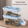 Transparent Double-Layer Toolbox Large Capacity Storage Container for Tiny Screws Jewelry Parts Home DIY Craft Organization