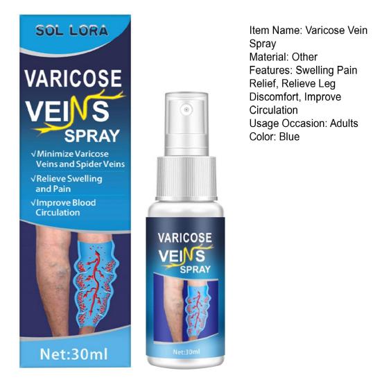 Yousheng 30ML Varicose Vein Massage Spray Relieve Leg Discomfort Improve Circulation Gentle Effective Varicose Spray