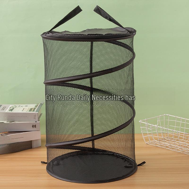 Large Capacity Foldable Polyester Mesh Storage Basket for Dirty Clothes
