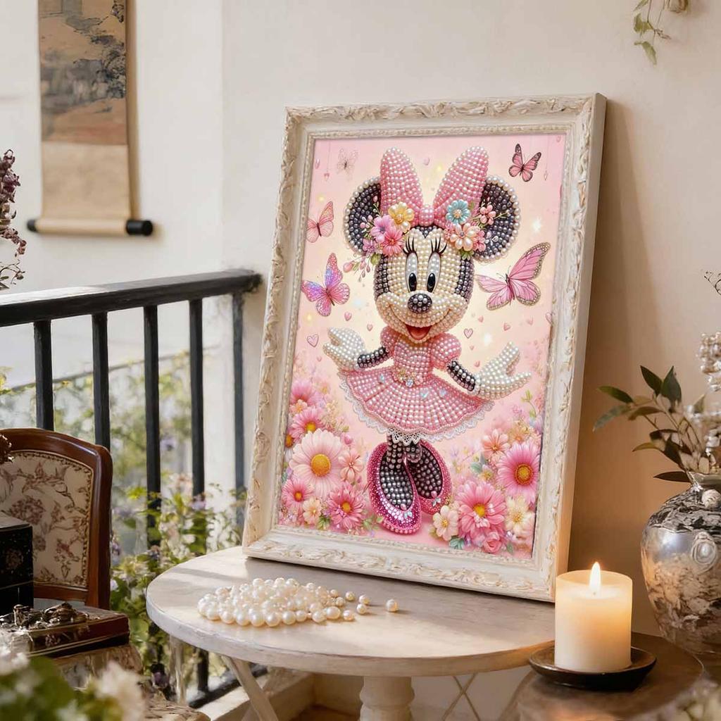 Disney Minnie Pearl Painting Art 5D DIY Full Diamond Embroidery Mosaic Cross Stitch Kit Home Room Decor