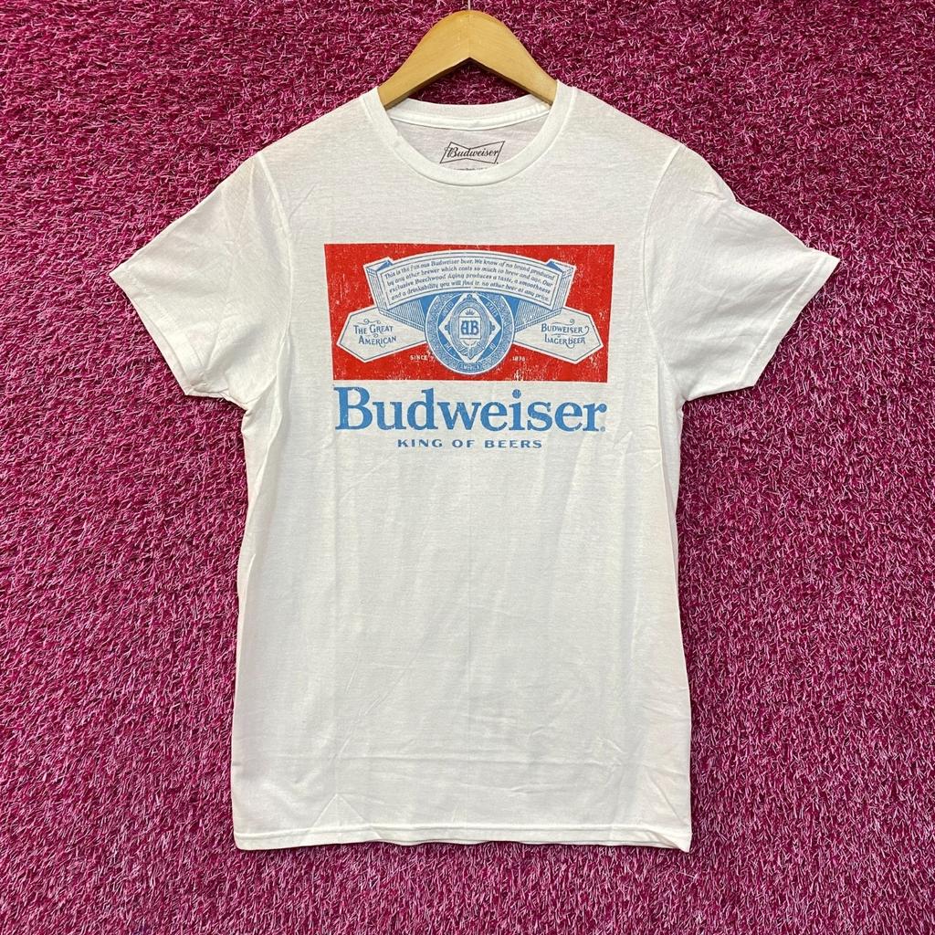 Budweiser King Of Beers Vintage Style 100% Cotton T-shirt Mens Tees Top