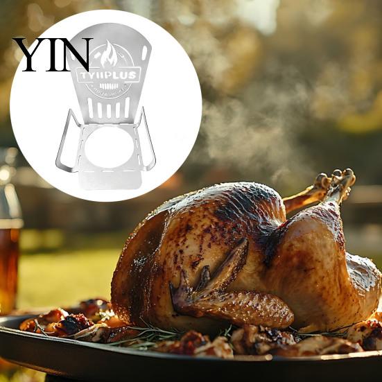 Stable Poultry Roasting Frame Metal Chicken Roaster Rack, Heavy Duty Vertical Stand, Can Cooking Supplies for Grill Placement Rack Whole Grilling And