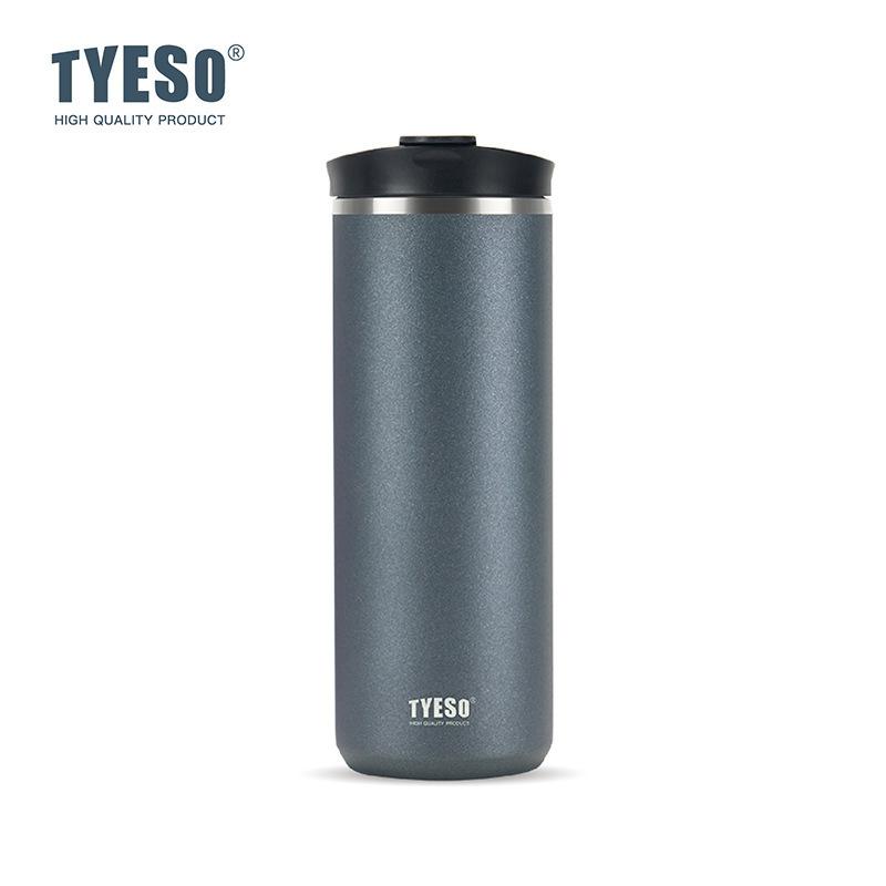 Tyeso French Press Coffee Mug 304 Stainless Steel Thermoses Travel Mug Portable Cold Brew Coffee Maker Tea Infuser Insulated Cup