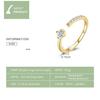 BAMOER-anillo ajustable de Plata de Ley 925, sencillo, chapado en oro, chapado en platino, pavé de circón, joyería fina