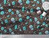 Soimoi Brown Japan Crepe Satin Fabric Heart & Crystal Stone Geometric Decor Fabric Printed metre 42 Inch