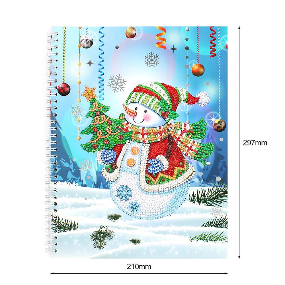 DIY Notizbuch Weihnachten Xmas Handgemachtes Bohrmaterial-Set Schneemann-Muster