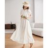 TERRE BLEUE Women's A-Line Bubble Sleeve Midi Dress