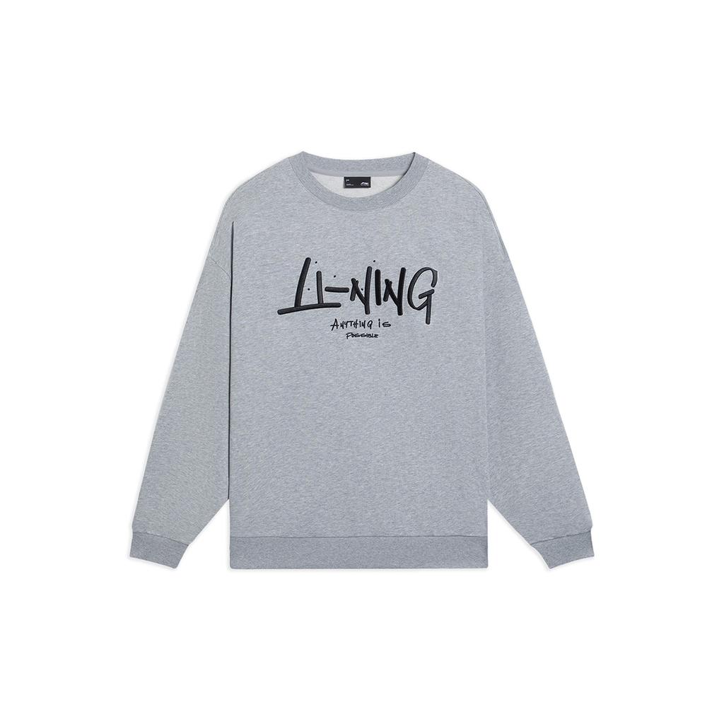 Li Ning Sports Life Collection Sweatshirt Unisex Heather Gray AWDSF75-5