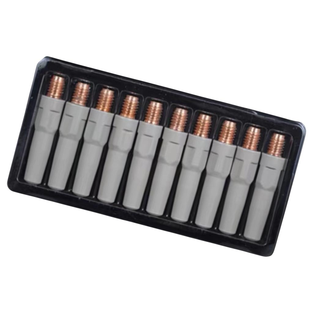 10Pcs Welding Contact Tips 40mm M6 Gas Nozzle Tip 0.8mm 1.0mm 1.2mm Welding Torch Welding Tool Parts Equipment