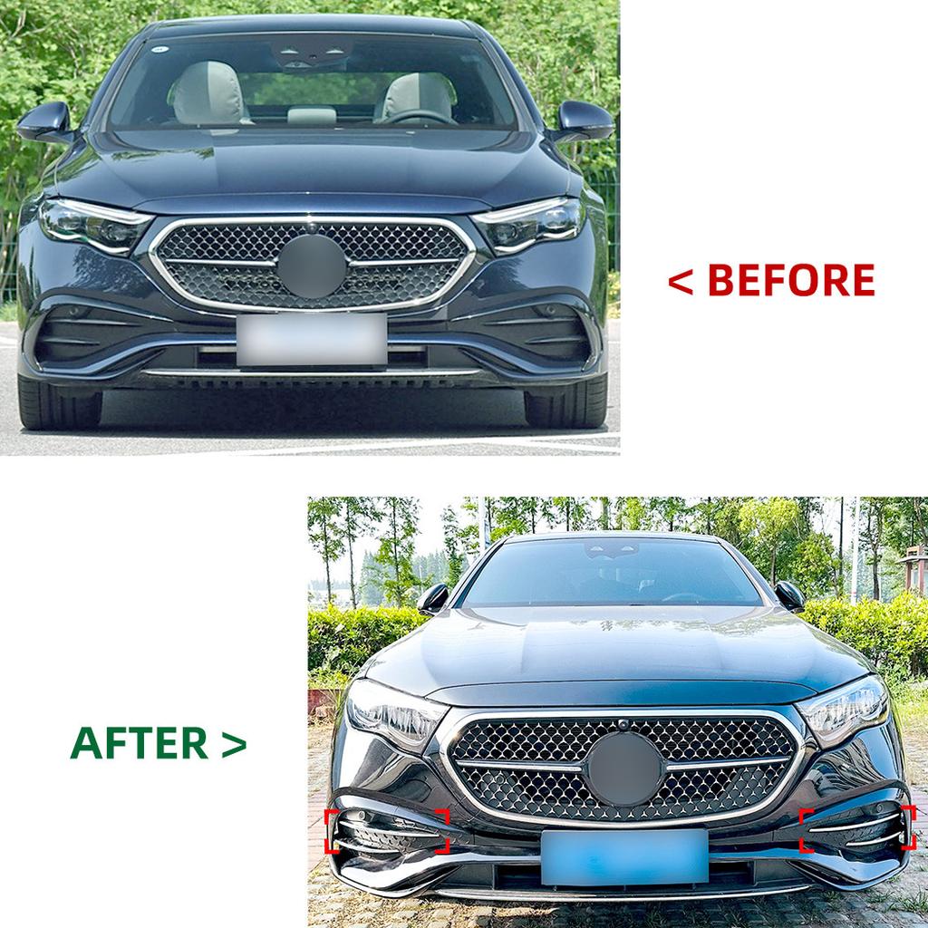Front Bumper Spoiler Splitter Air Intake Grille Trim Cover For Mercedes-Benz E-Class W214 S214 AMG Line 2024-2025 Car Styling