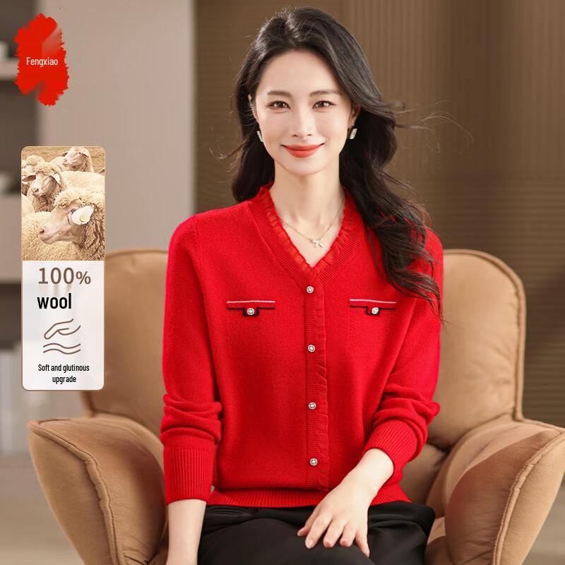 

Women s 100% Pure Wool V-Neck Pullover Sweater 3XL