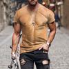Men's Realistic 3D Muscle Tattoo Printed T-Shirt Funny Novelty Casual Camiseta Summer Holiday Streetwear Short Sleeve Tees