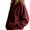 Womens Oversized Stand Collar Leopard Print Hoodless Sweatshirt Loose Fit 2025 Casual Long Sleeve Top