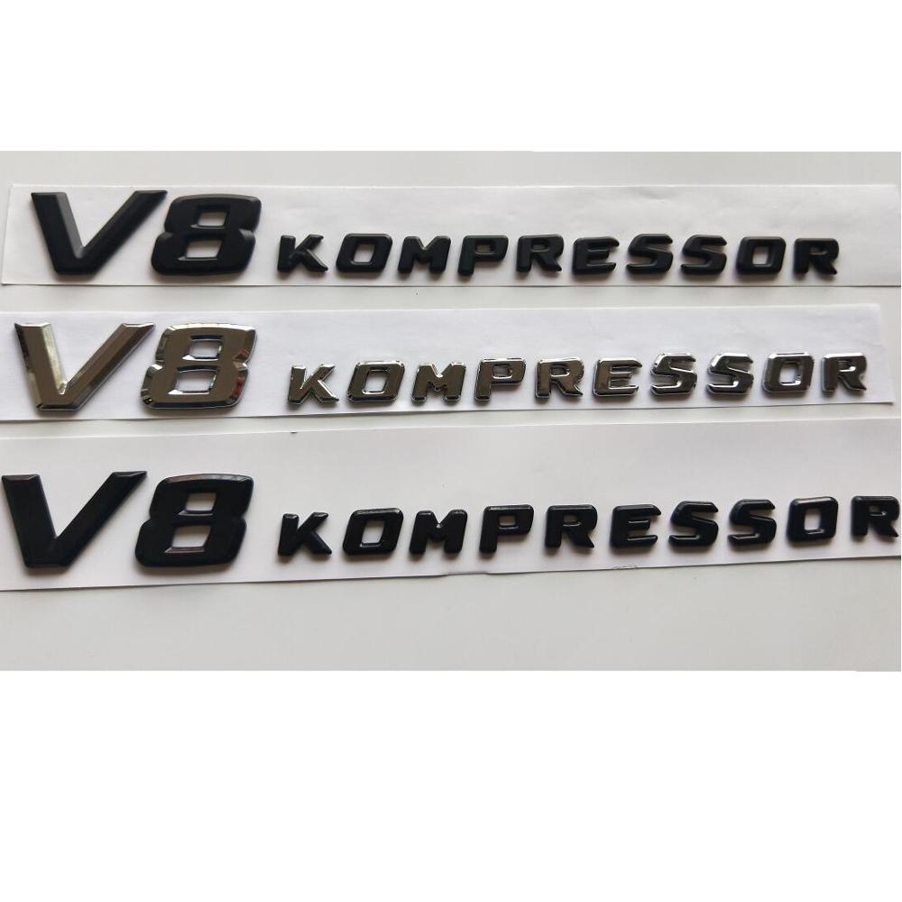 

Chrome / Matte Gloss Black V8 KOMPRESSOR Letters Emblems Decal Sticker for Mercedes Benz AMG V8KOMPRESSOR Gloss Black