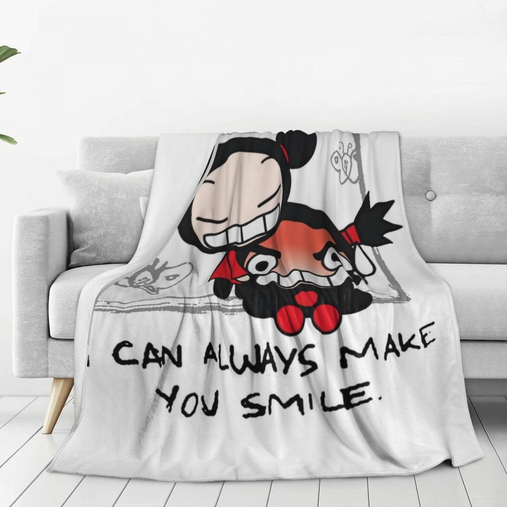 Soft Warm Blanket Travel Office Pucca Funny Love Always Make You Smile Throw Blanket Flannel For Outdoor Novelty Sofa Bed Cover