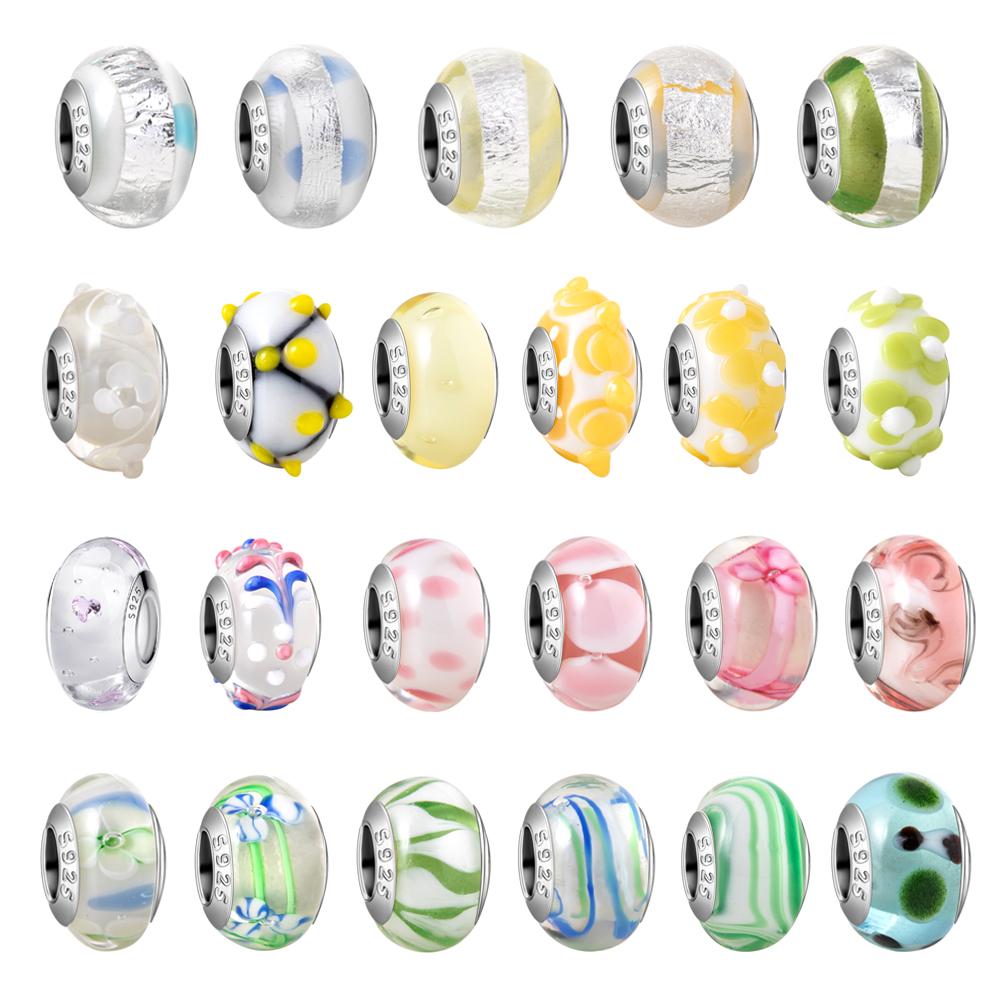 Light Color Series Copper Lrregular Blurred Water Flower Spot Glass Beads Fit Diy Bracelet Necklace Matching Gifts