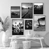 Holding Hands Couple Art Prints Poster Black White Seaside Scenery Picture Beautiful Dandelion Flower Wall Decor HD0117