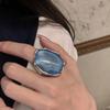 Exaggerated Irregular Blue Gray Resin Stud Earrings for Women Girls Japan and Korea Style Large Earrings Rings Jewelry Wholesale