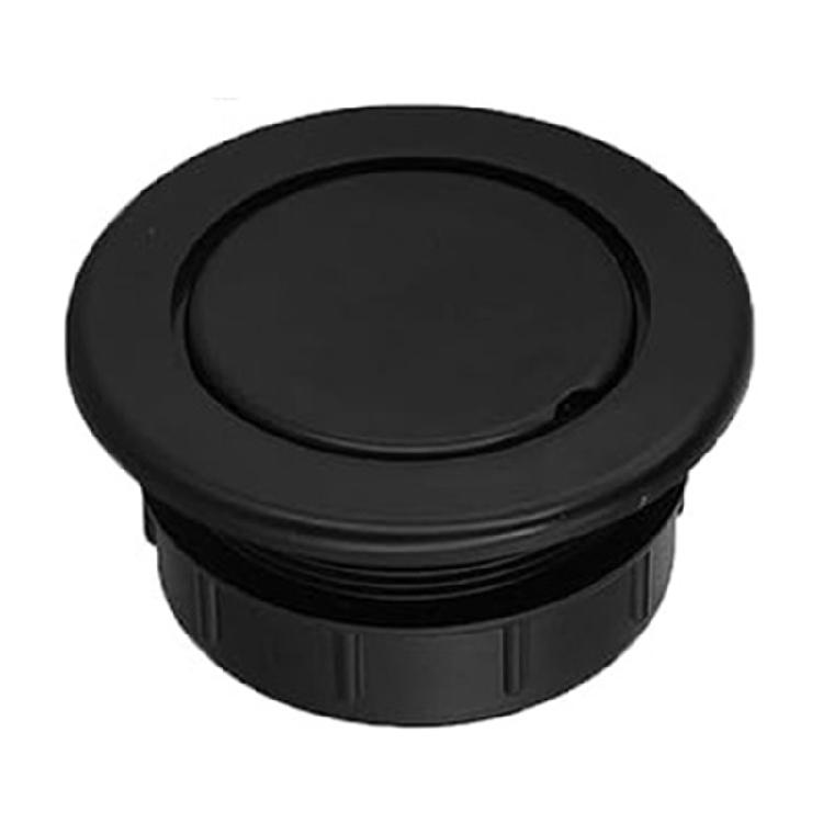 Threaded Umbrella Hole Cover for Patio Table, 1.63 Inch Black Table Insert Cover with Center Cap for Outdoor Table Opening Replacement