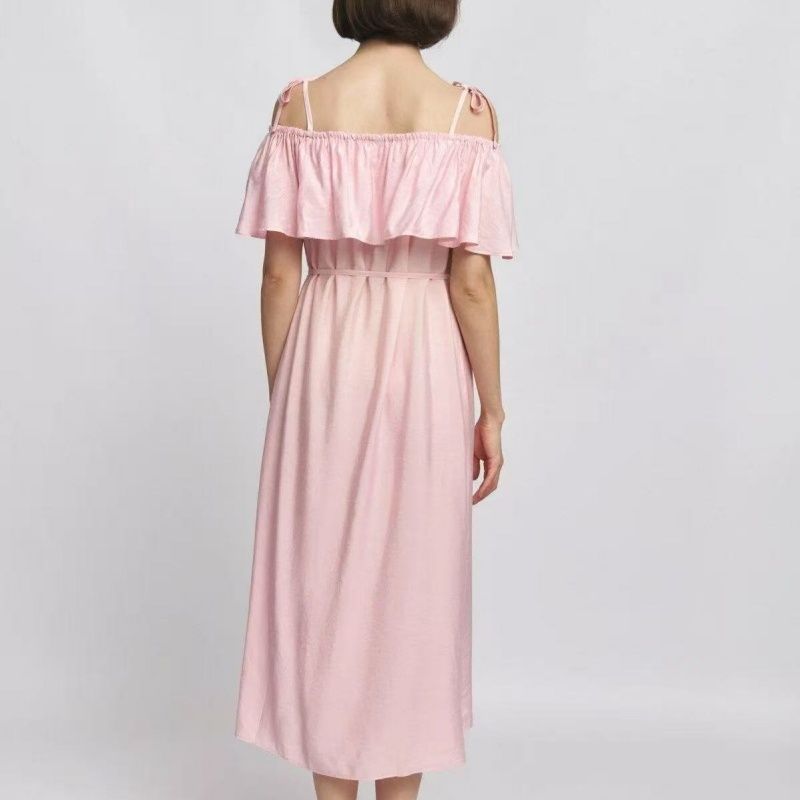 Foreign Trade European and American Single One piece Dress Women Summer New off-Shoulder Sweet French style Temperament off-Shoulder Sling Long dress
