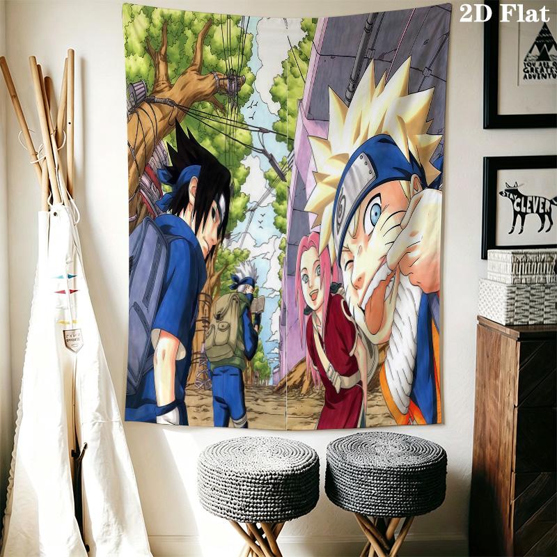 Naruto Wall Tapestry Aesthetic Wall Hanging Printed Fabric Blanket Decorative Tapestries For Bedroom Living Room Home Decor