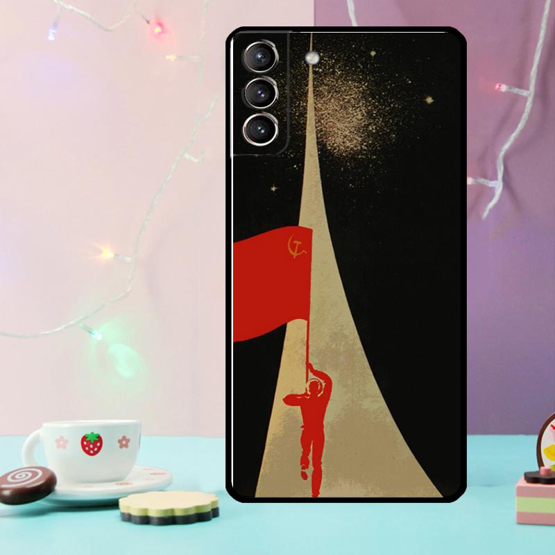 Red Soviet Union USSR Flag Phone Case For Samsung Galaxy S25 Ultra S20 S21 S22 S23 S24 Ultra Plus S9 S10 S25 FE Cover