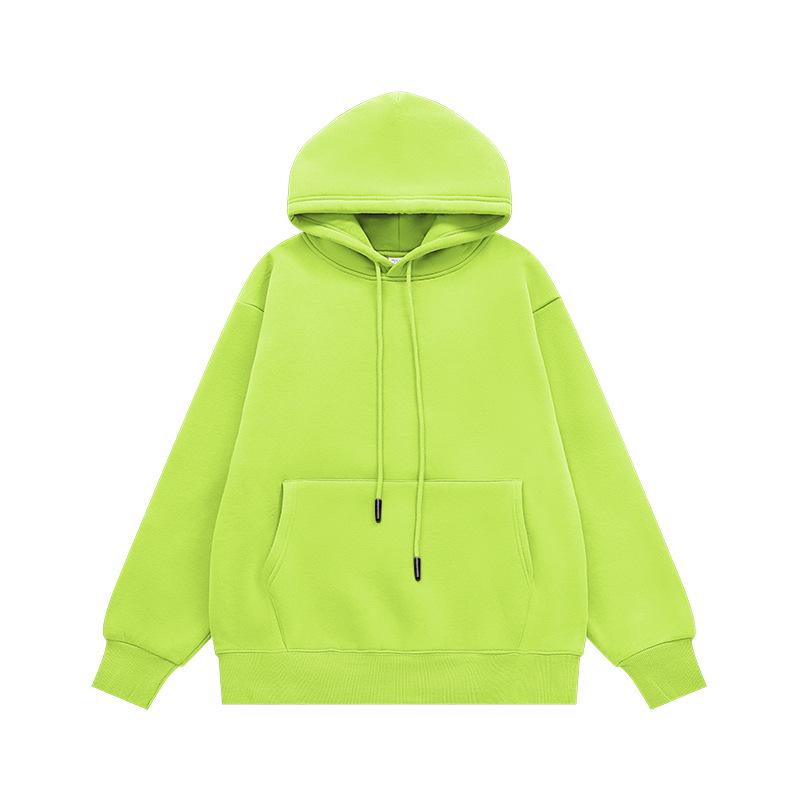 INF Unisex Plush Hoodie | 2024 Autumn/Winter Solid Color Trendy Casual Sweatshirt