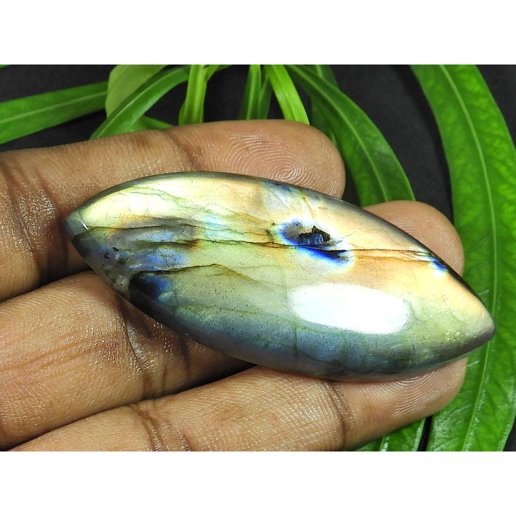 15X63MM Natürlicher Lila Labradorit Markise Cabochon Loser Edelstein 111Cts. SK-4228