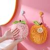 Chenille Hand Towel Cute Persimmon Fruit Super Absorbent Soft Shaggy Hanging Loop Quick Drying Bathroom Kitchen Towel New Year Gift