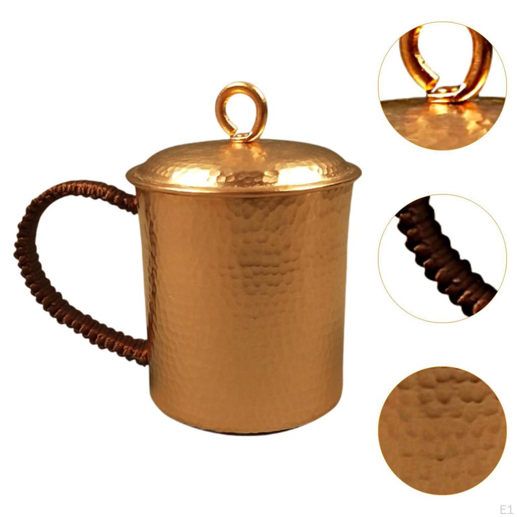 Tea Jug Copper Coffee Mug 500ml with Handle Practical Portable Water Cup for