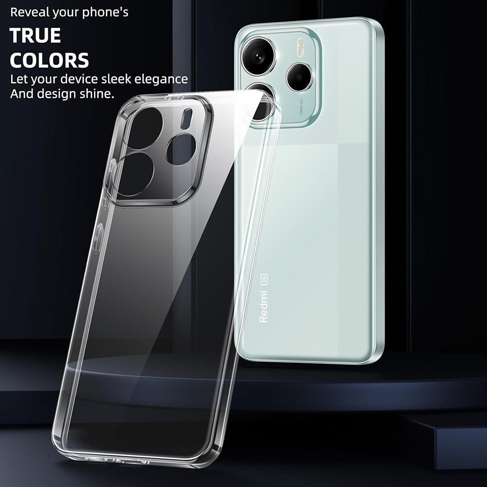 For Xiaomi Redmi Note 14 13 12 Pro Plus Pro+ 4G 5G, Redmi 14C 13C 12C Clear Cover Transparent Shockproof Silicone Soft Case