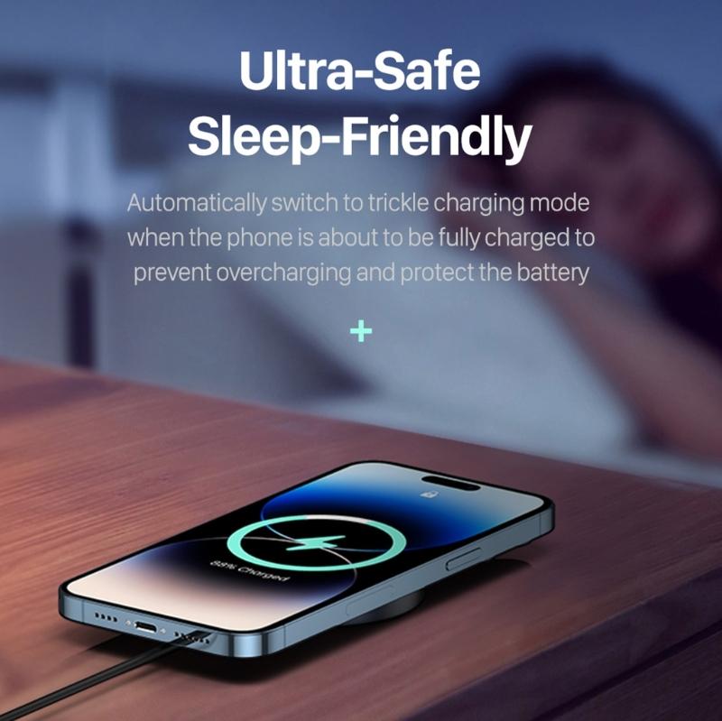 Upgraded Magnetic Wireless Charge Stand 15W Fast Charging Dock Station 3-in-1 Magnetic Wireless Charging Pad for Phone