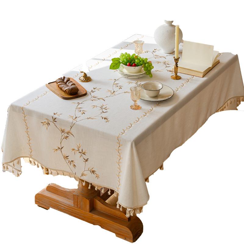 French Pastoral Fresh Long Table Tablecloth Household Light Luxury High-End Long Table Coffee Table Table Cloth