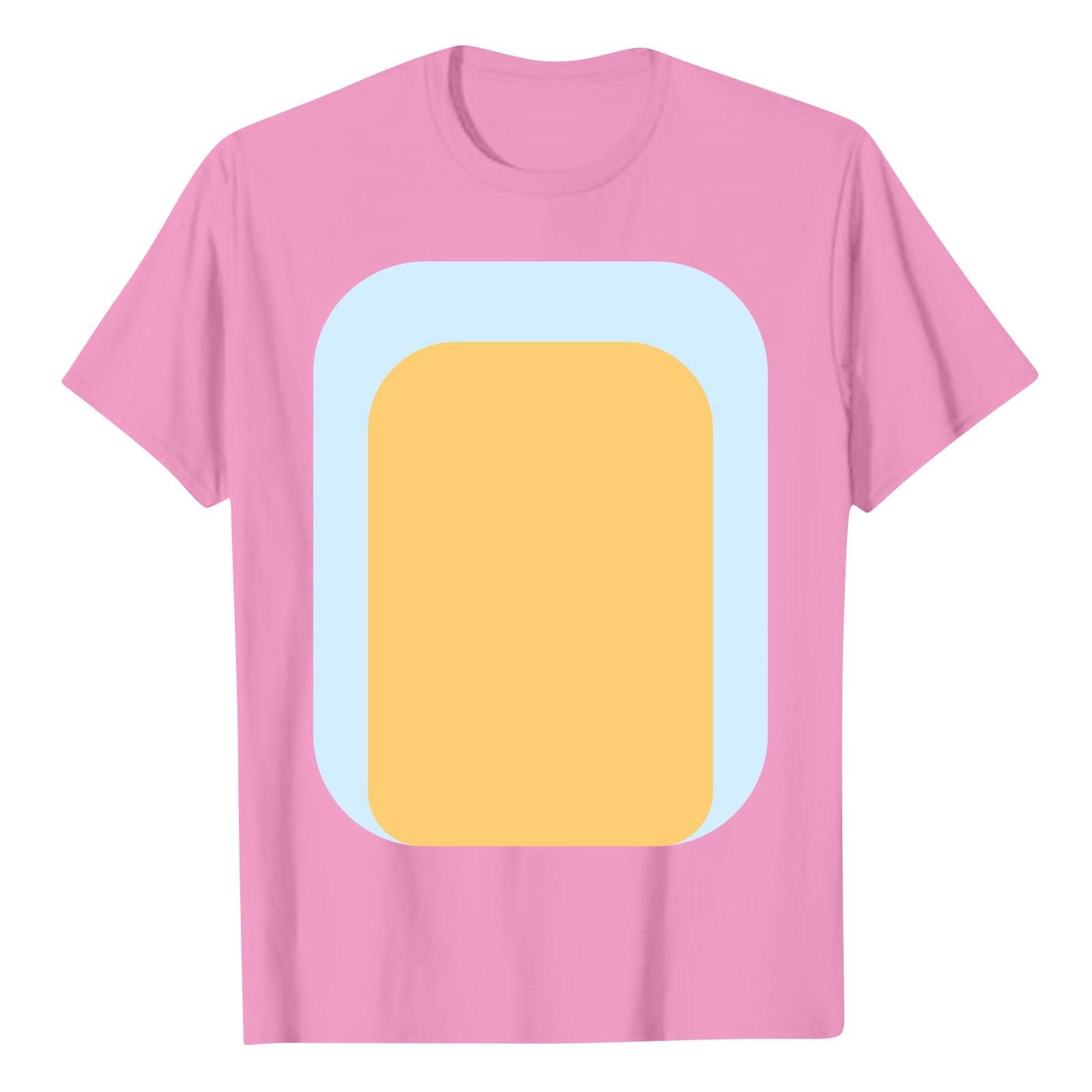 

Женская блузка, повседневная футболка с круглым вырезом и короткими рукавами с принтом, топ M розовый