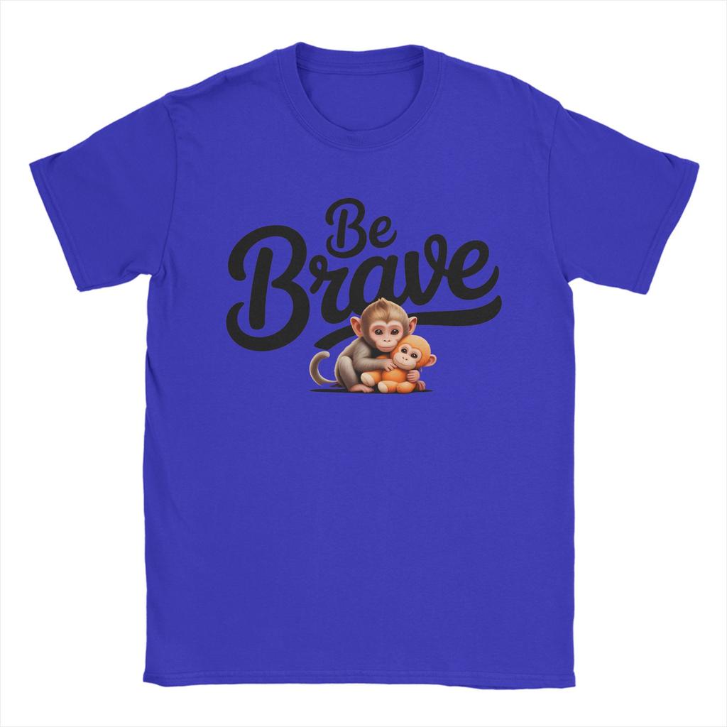 Unisex Womens Punch Monkey Be Brave T Shirts Pure Cotton Tops Casual Short Sleeve Round Neck Tee Shirt Plus Size TShirts