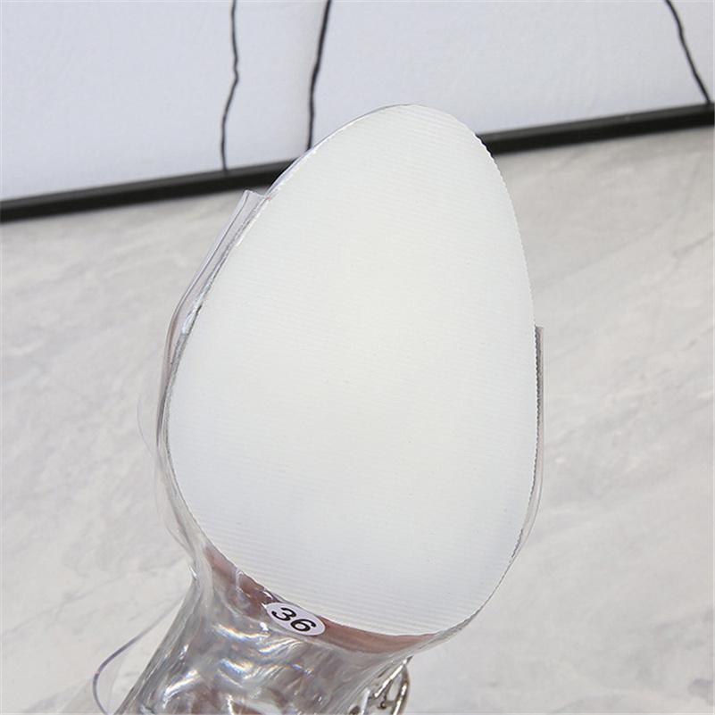 Women 11cm High Heels 1cm Platform Sandals Lady Clear Heels Gladiator Strappy Non -Slip Sandles Transparent Summer Shoes