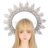 Sun Goddess Halo Crown Baroque Golden Headpiece KC Tiaras Wedding Crown Lolita Exaggerated Complete Headpiece Photoshoot  Props
