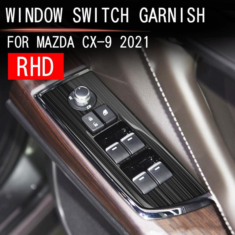 For Mazda CX9 Cx9 CX-9 Car Accessories Window Glass Lift Button Switch Panel Trim Inner Handrail Frame Stickers