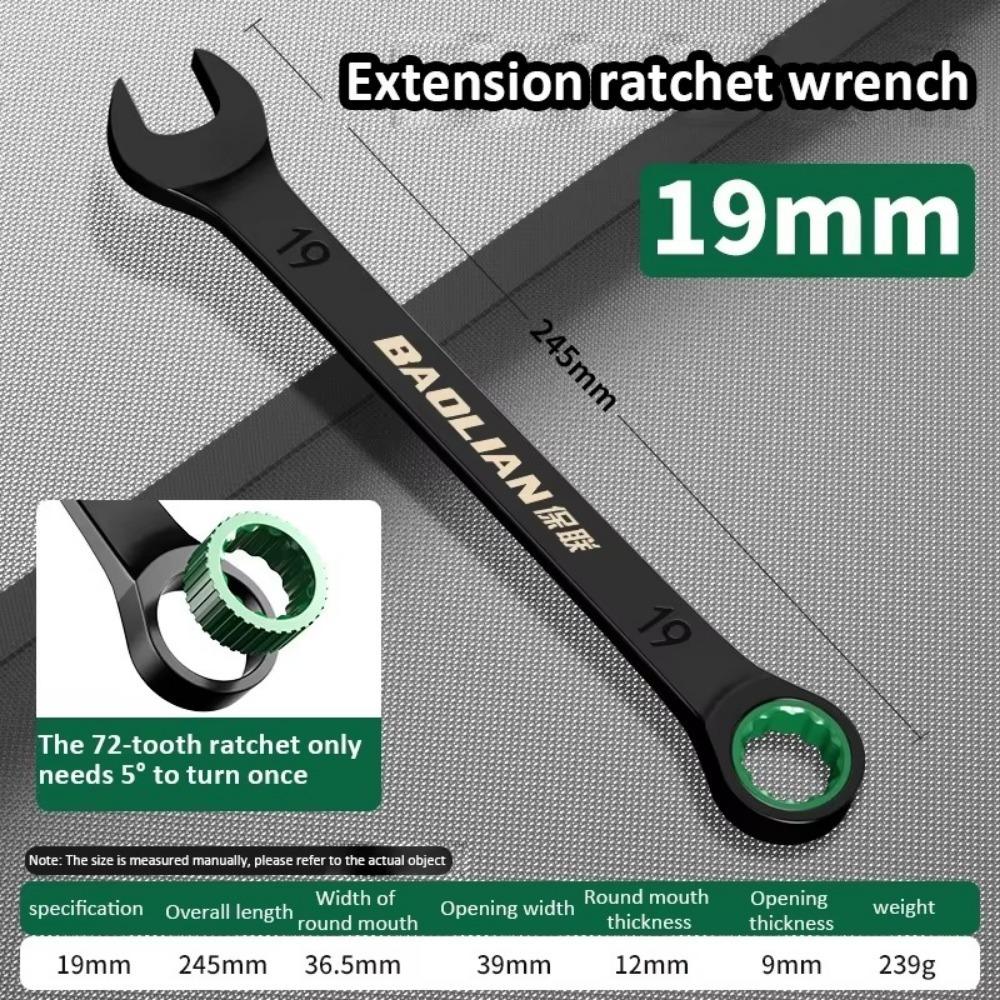 Portable 6-19MM Combination Wrench Open-end Dual-purpose Ratchet Spanner Manual Spanners Car Repair Tool