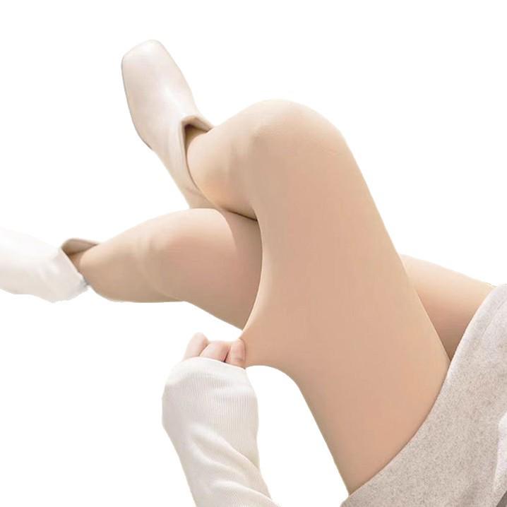 Women's Double Layer Fleece Lined Button Pantyhose for Autumn/Winter