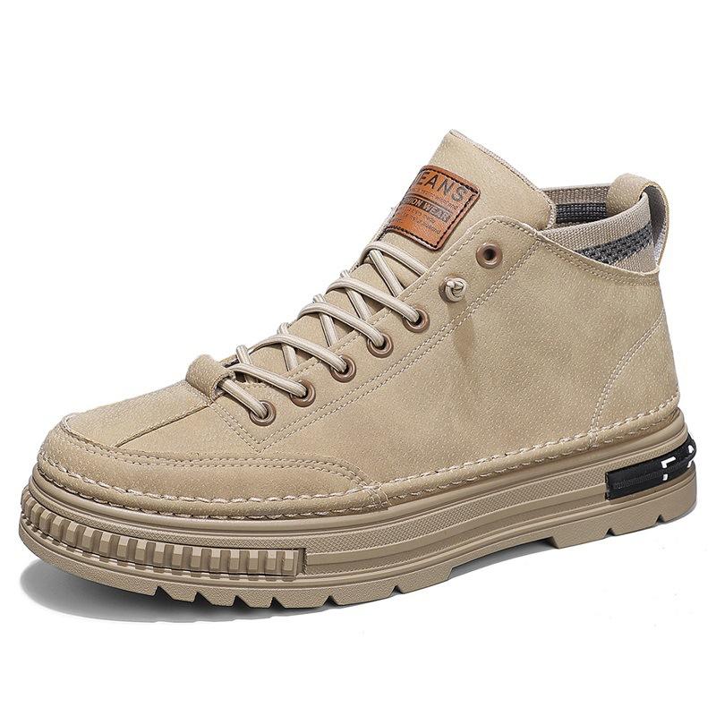 

Zhongbang sports and leisure tooling shoes fashion one-pedal lazy shoes autumn and winter men s elastic leather board shoes 44