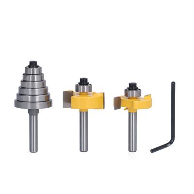Router Bit 14in Shank Multi Grooved with 6Pcs Bearing 18in 14in 516in 38in 716in 12in