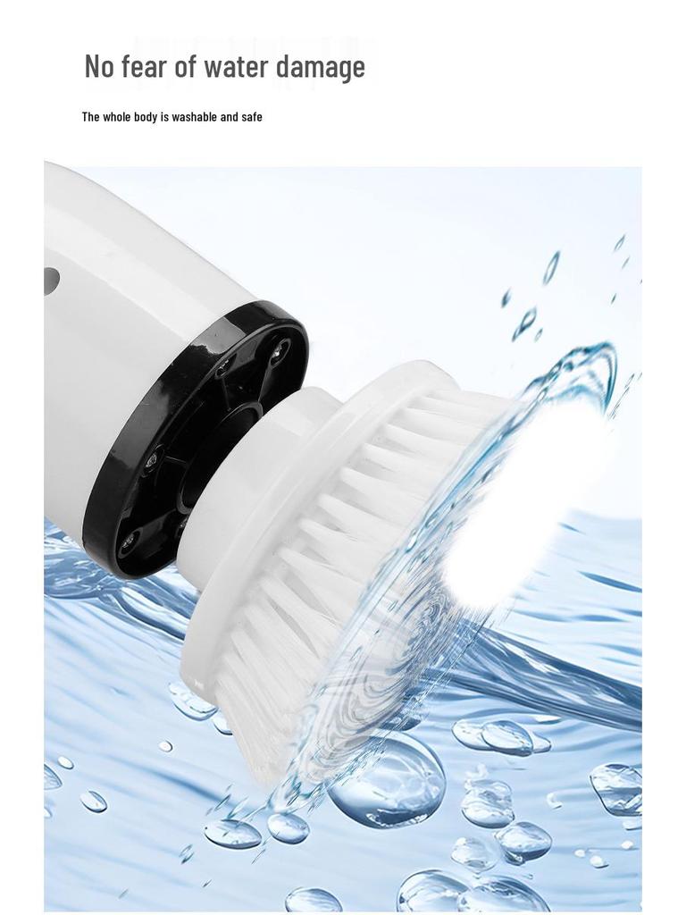 7-i-1 Sladdlös Elektrisk Rengöringsborste med Utdragbart Långt Handtag för Badrum och Golv